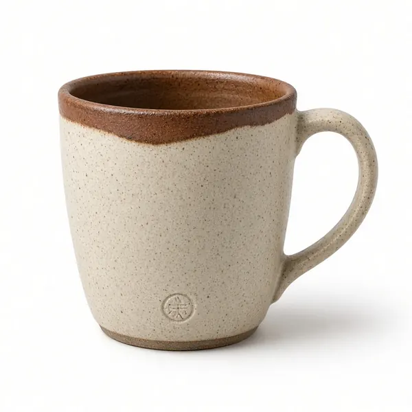 The same stoneware mug as a plain white background packshot